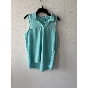 Nike Dri-FIT Women’s Sleeveless Polo Shirt Teal Blue Small Golf Activewear